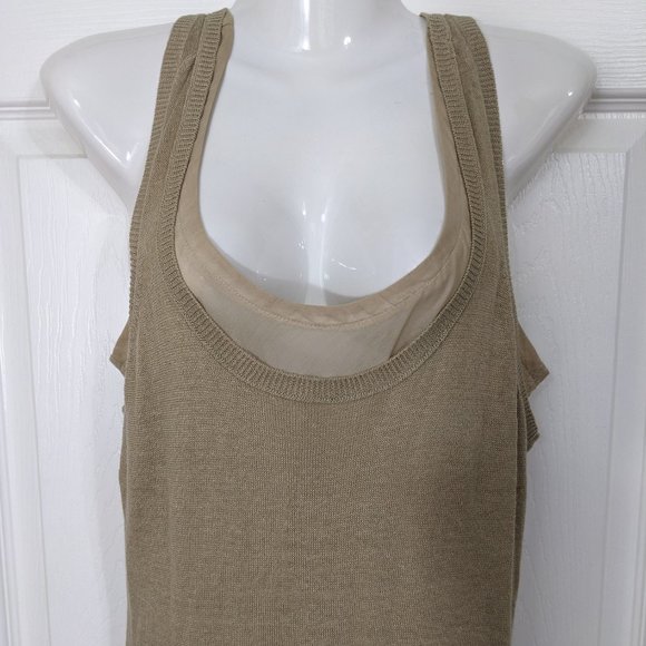 Brochu Walker RARE Layered Linen Tan Sleeveless Sweater Maxi Dress - size S - Picture 2 of 15